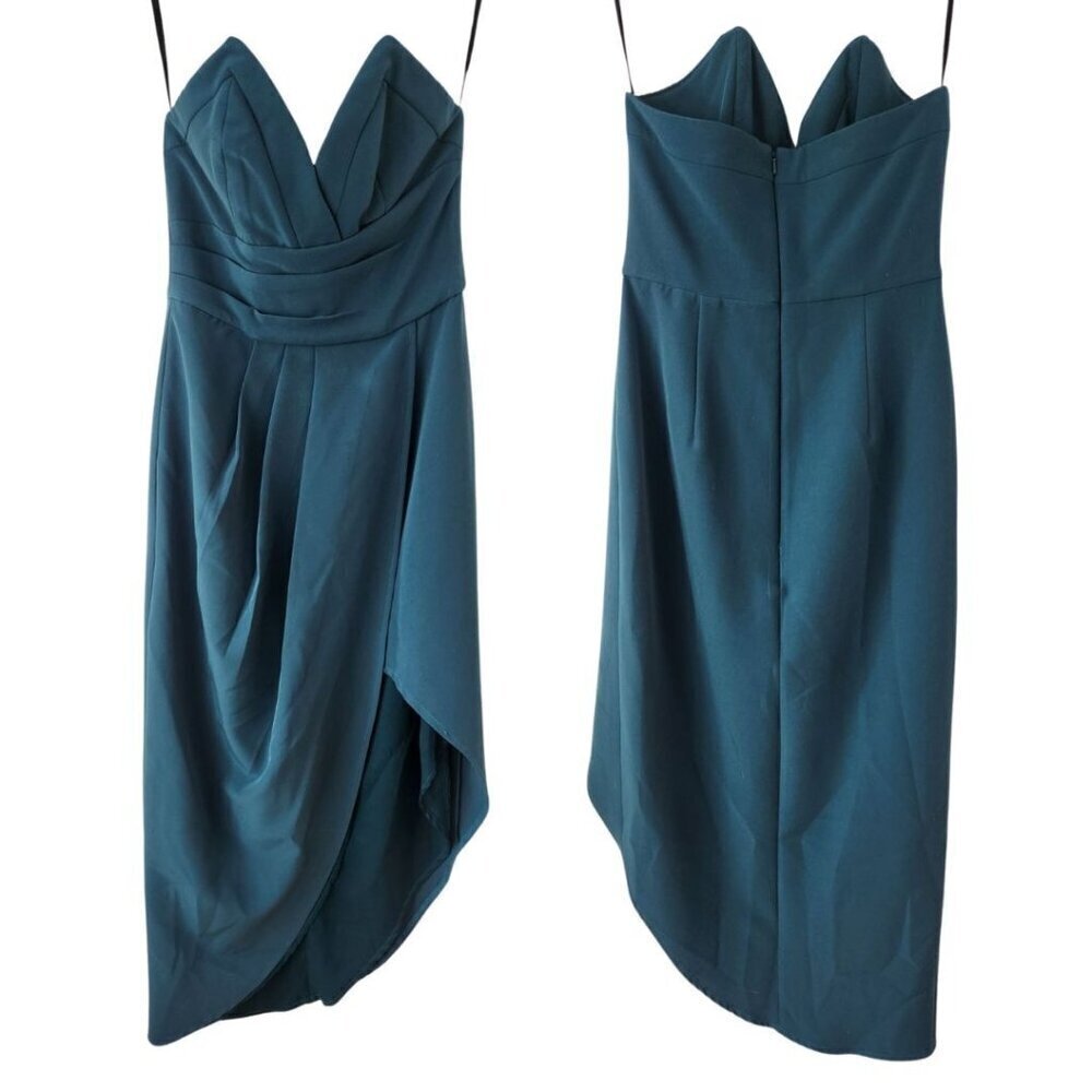 Lovers & Friends Rivera Dress Teal Green Asymmetric Bridesmaids Dress Cocktail S